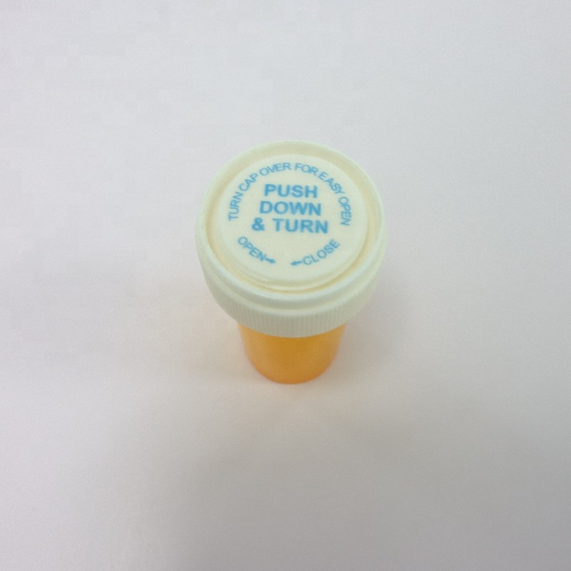 Drams Child Resistant Proof Plastic Pharmacy Capsule Bottle Pill Candy Bottle Container Amber Vials with Reversible Lid