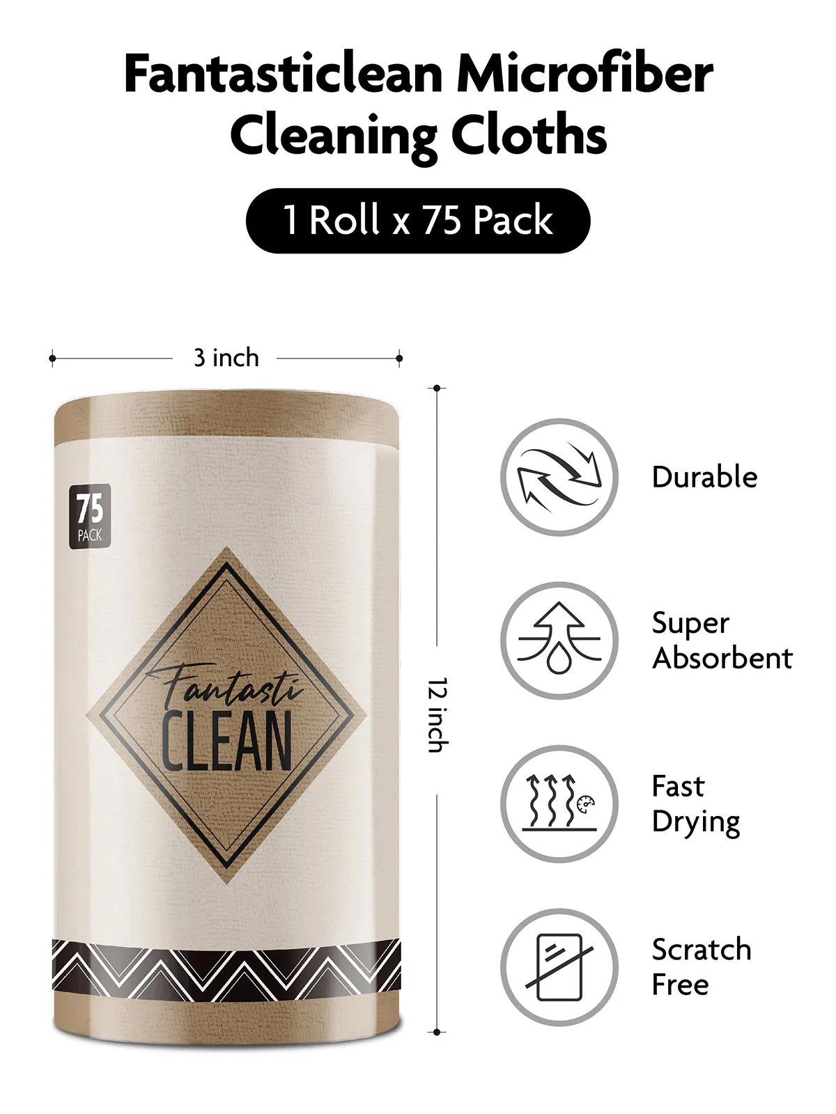 Washable Microfiber Cloth Roll for Cleaning House and Car