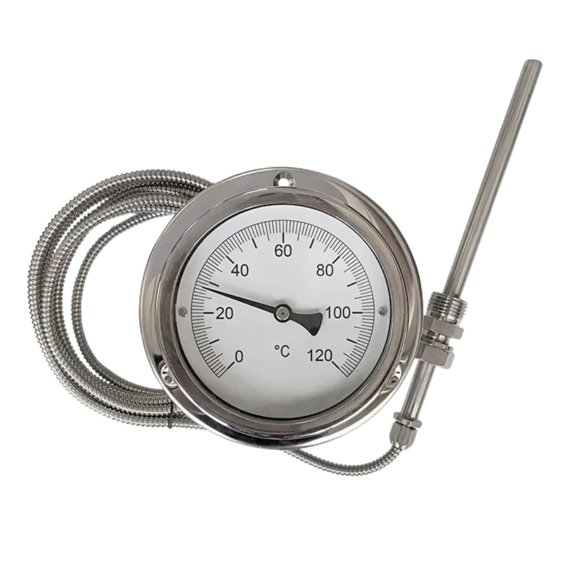 High Quality 0-100c Capillary Pressure Temperature Gauge 63mm 100mm Industrial Stainless Steel Bimetal Thermometer