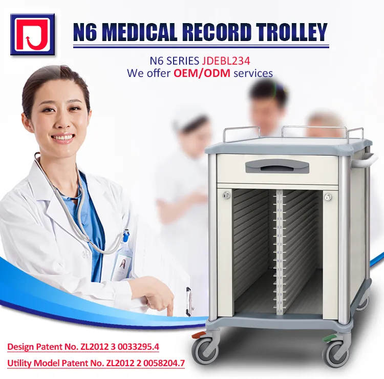 Hospital Furniture Emergency Clinic Medication Cases Record Trolley