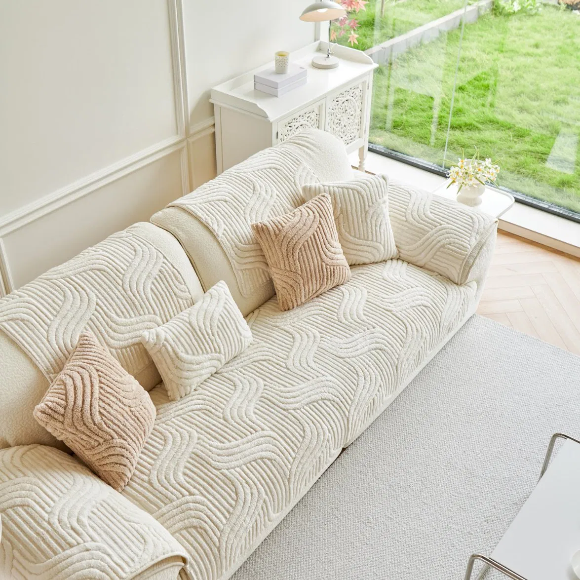 Machine Washable Thick and Warm Sofa Cushion Cover for Easy Cleaning
