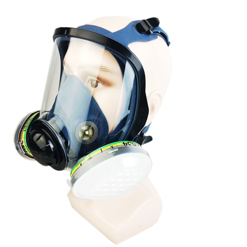Gas Mask Heavy Duty Eye Protective Silicone Full Face Mask with Respirator