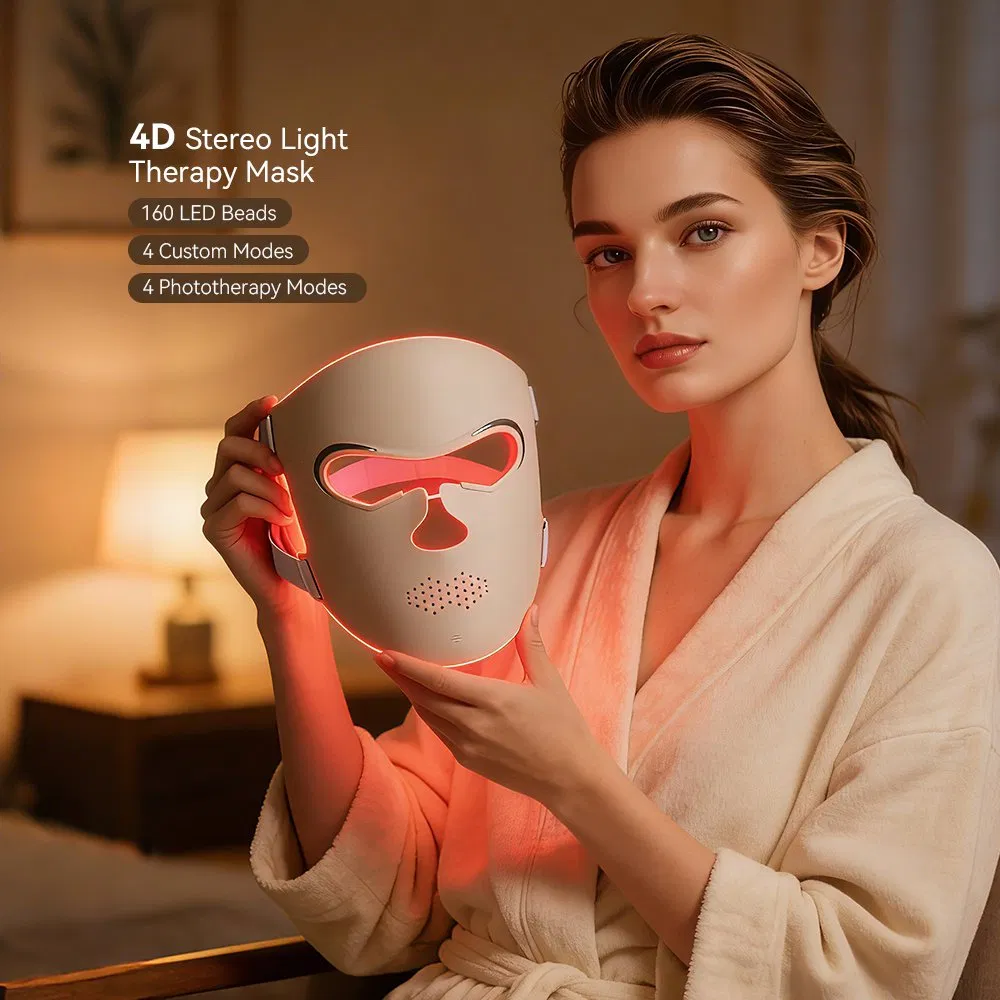 LED Face Mask OEM ODM Manufacturer Wholesale Customization Clinical Silicone 4 Colors 460nm 605nm 630nm 850nm Red Light Therapy LED Beauty Facial Mask Device