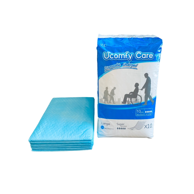 Super Absorbent Blue Disposable Incontinence Bed Pad