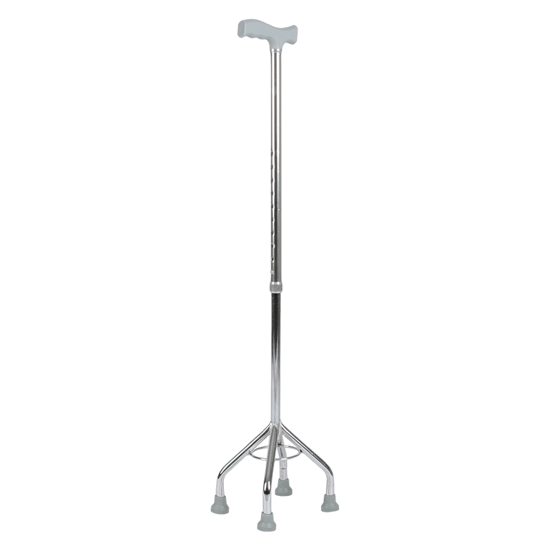 Aluminum Alloy Reinforced Large Tripod Walking Stick Telescopic Crutches Anti-Skid Four-Legged Multi-Functional Cane