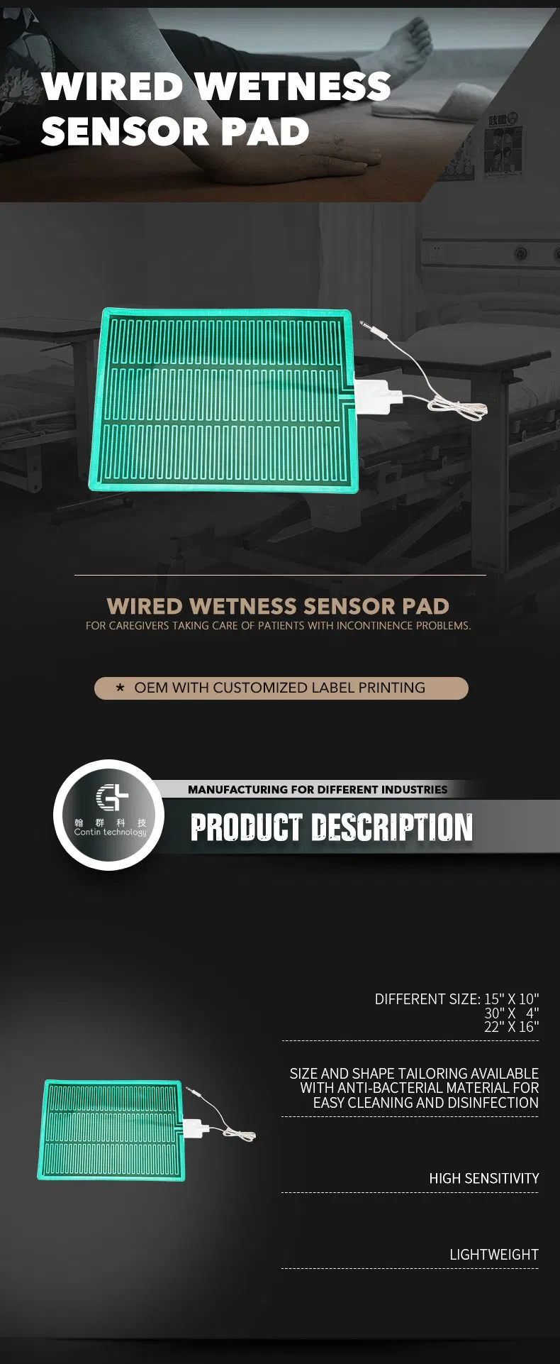 Incontinence Detection Sensor Pad Overview