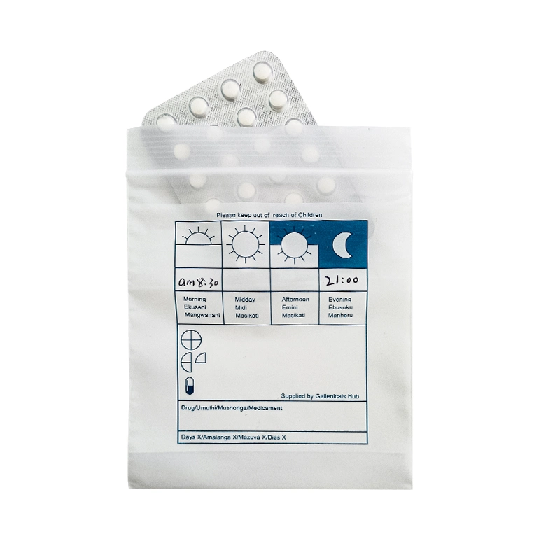 Prescription Packaging Pharmacy Use Paper Bag Pill/Medicine Packaging Bag with Customized Logo