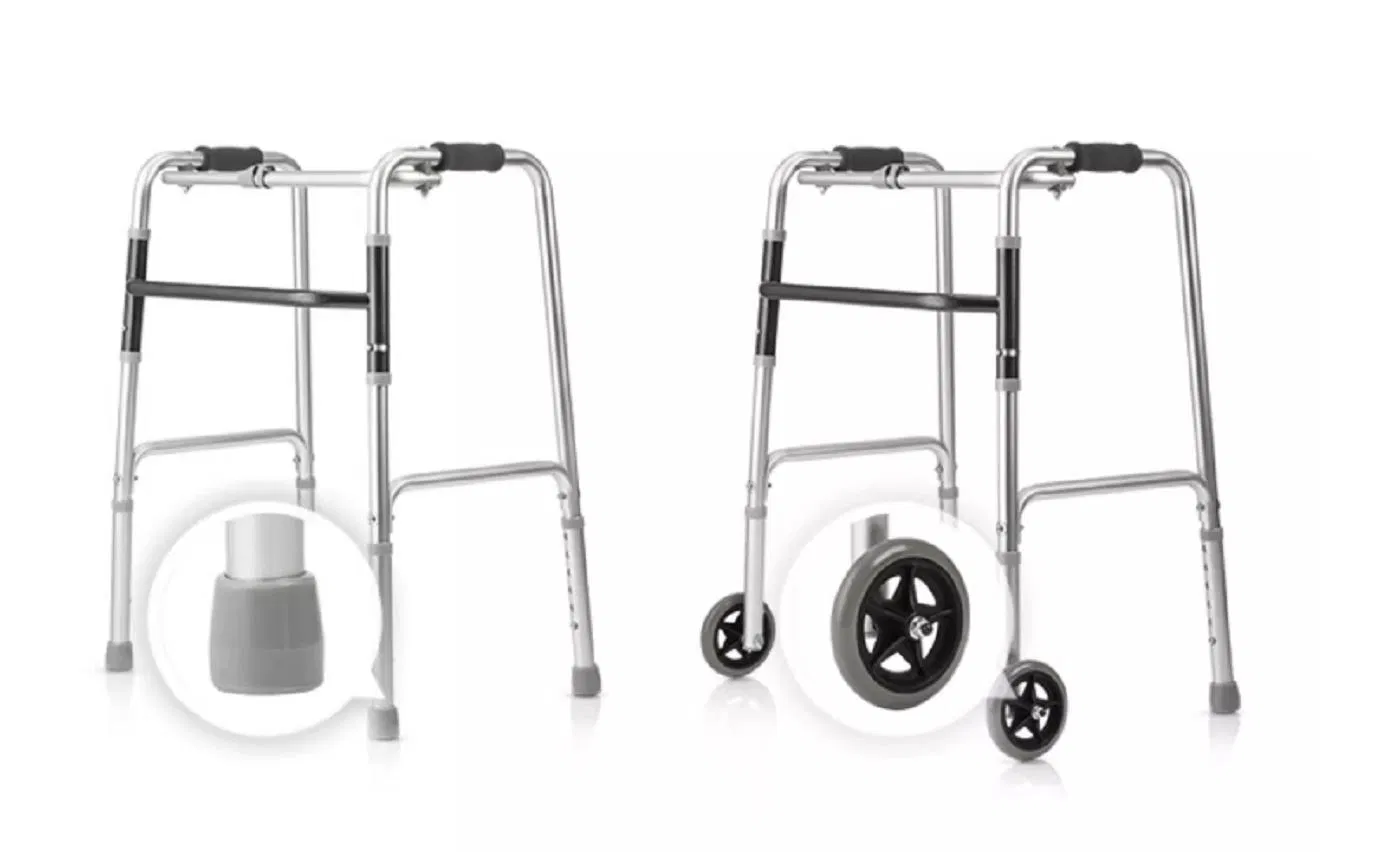 Medcial Equipment Oxidized Bright Silver Rollator Walker Walking Aid for Elderly