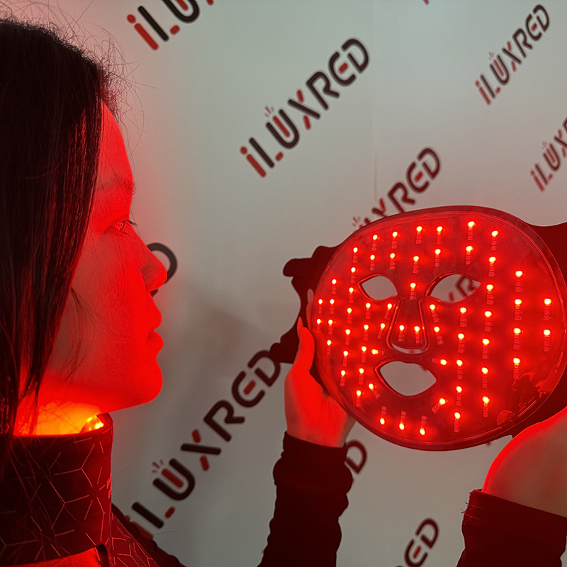 Custom Logo 850nm Skin Care Best Near Infrared Nir Photon 830nm 630 660nm Silicon LED Face Facial Mask Neck Red Light Therapy Beauty Mask