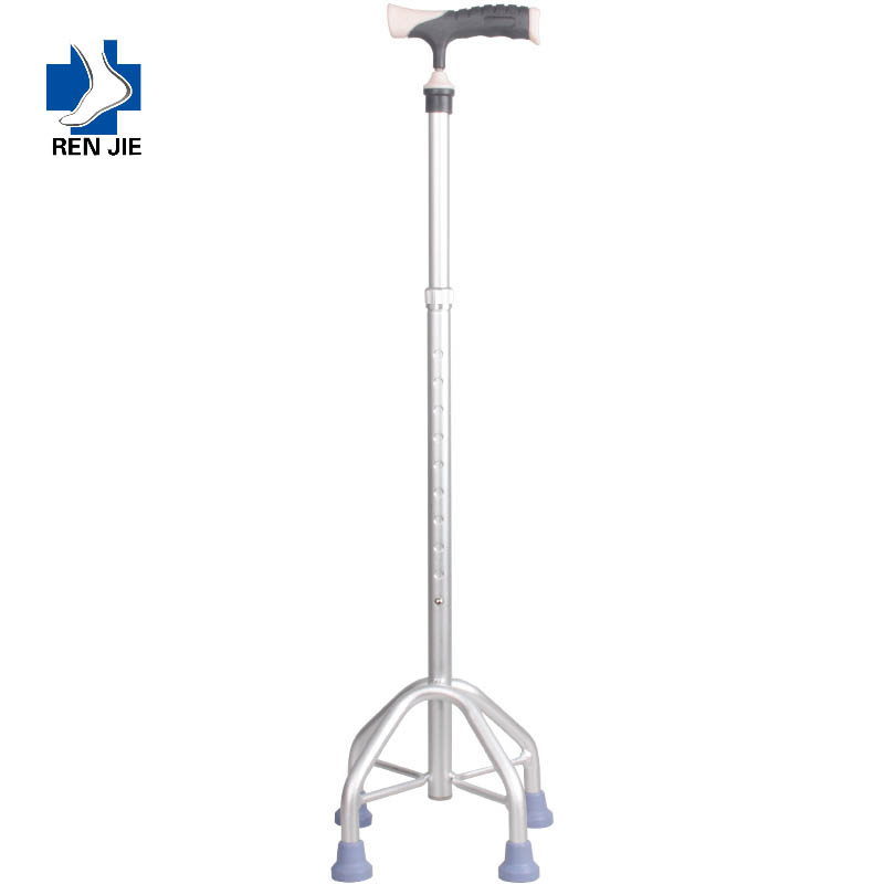 Adjustable Aluminum Alloy Underarm Crutches Axillary Frosted Single Crank 4 Legs for Walking Stick