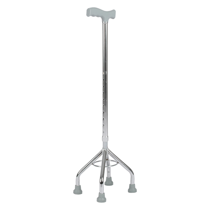 Aluminum Alloy Reinforced Large Tripod Walking Stick Telescopic Crutches Anti-Skid Four-Legged Multi-Functional Cane