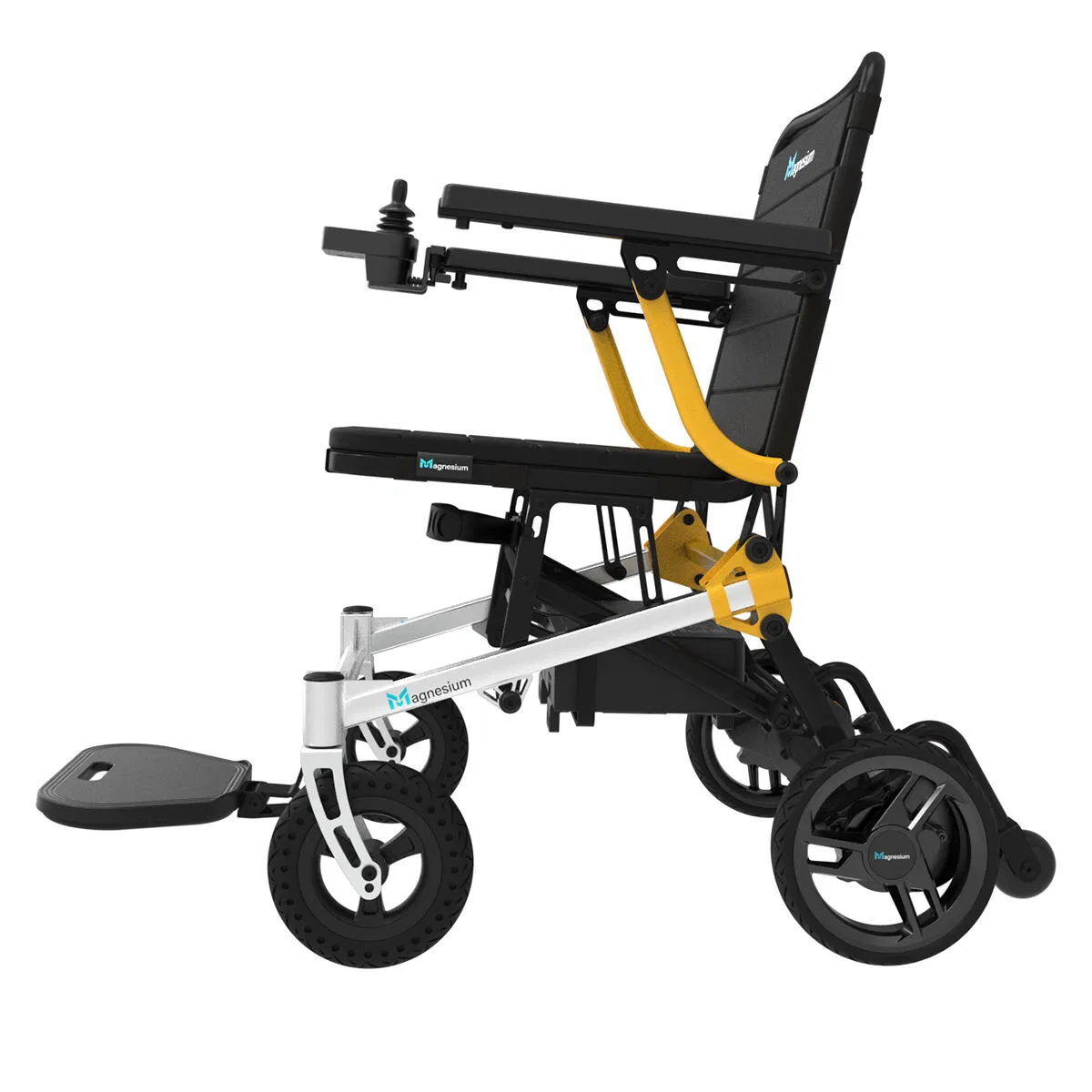 Baichen New Style 130kg Load Strong Power Lithium Battery 180W*2 Brushless Motors Easy Fold Magnesium Alloy Electric Wheelchair