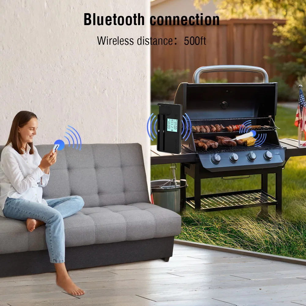 Long Range Smart Wireless Meat Thermometer Waterproof Meat Thermometer for Cooking BBQ
