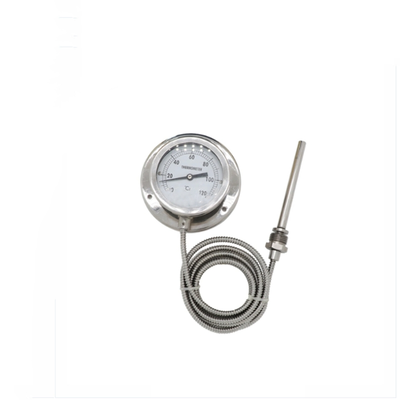 High Quality 0-100c Capillary Pressure Temperature Gauge 63mm 100mm Industrial Stainless Steel Bimetal Thermometer