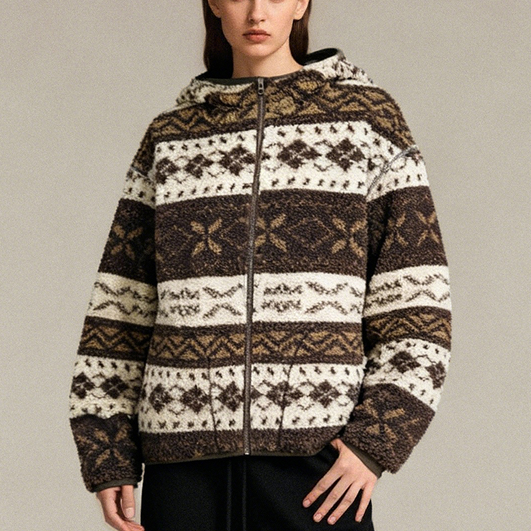 High Quality Women Winter Sherpa Ladies Wind Breaker Jacket Lightweight Fleece Hooded Jackets