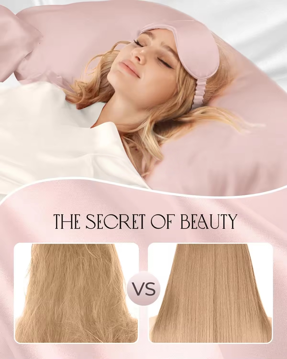 Custom Logo Luxury Satin Silk Sleep Set Comfortable Soft Eye Mask Pillowcase Scrunchie Light-blocking Sleep Set in Gift Box