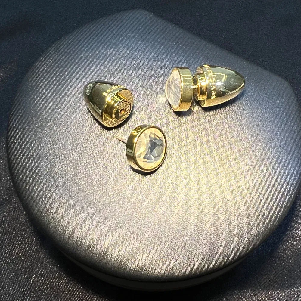 Bullet Head Earnail B Home Copper Gold Plated Zirconia Light Luxury Luxury Premium Marking Fashion