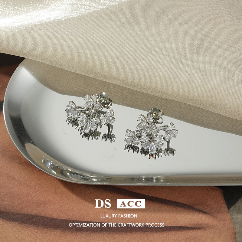 Fashion Light Luxury with Zirconia Temperament Earrings Jewelry