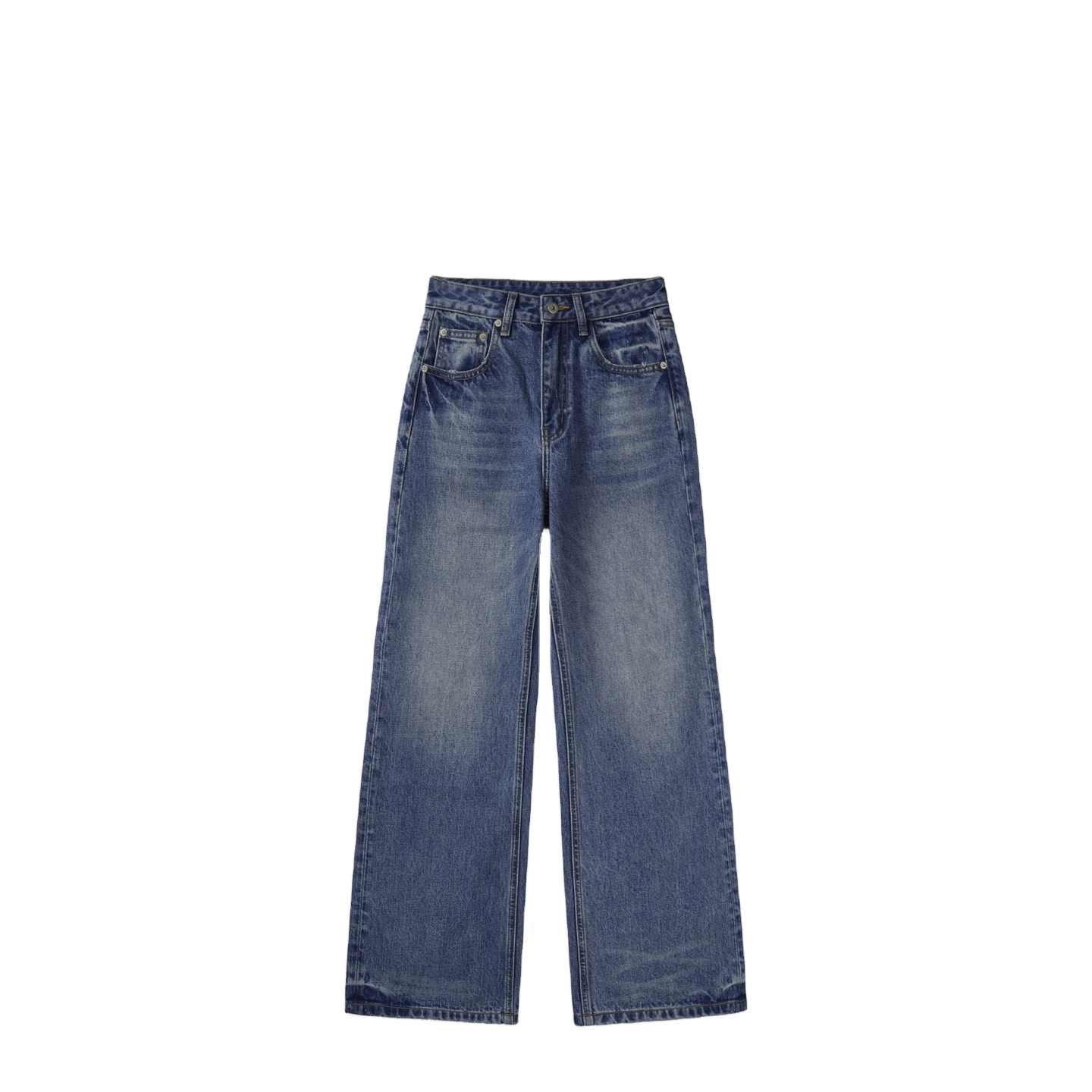 Women's Jeans Mid Rise Straight Leg Full Length Washed Raw Hem Non Stretch Cotton Polyester Denim Casual Streetwear Wholesale