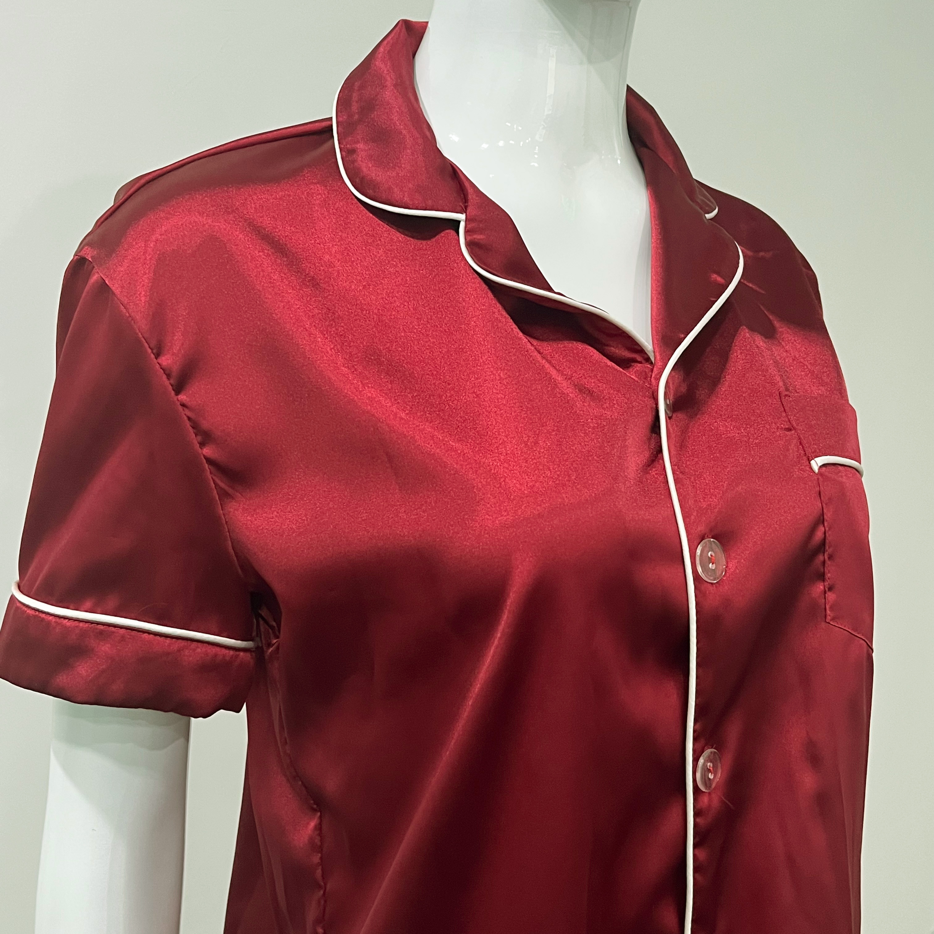 Womens Silk Satin Pajamas Set Two-piece Pj Sets Sleepwear Loungewear Button-down Pj Sets Night for Women