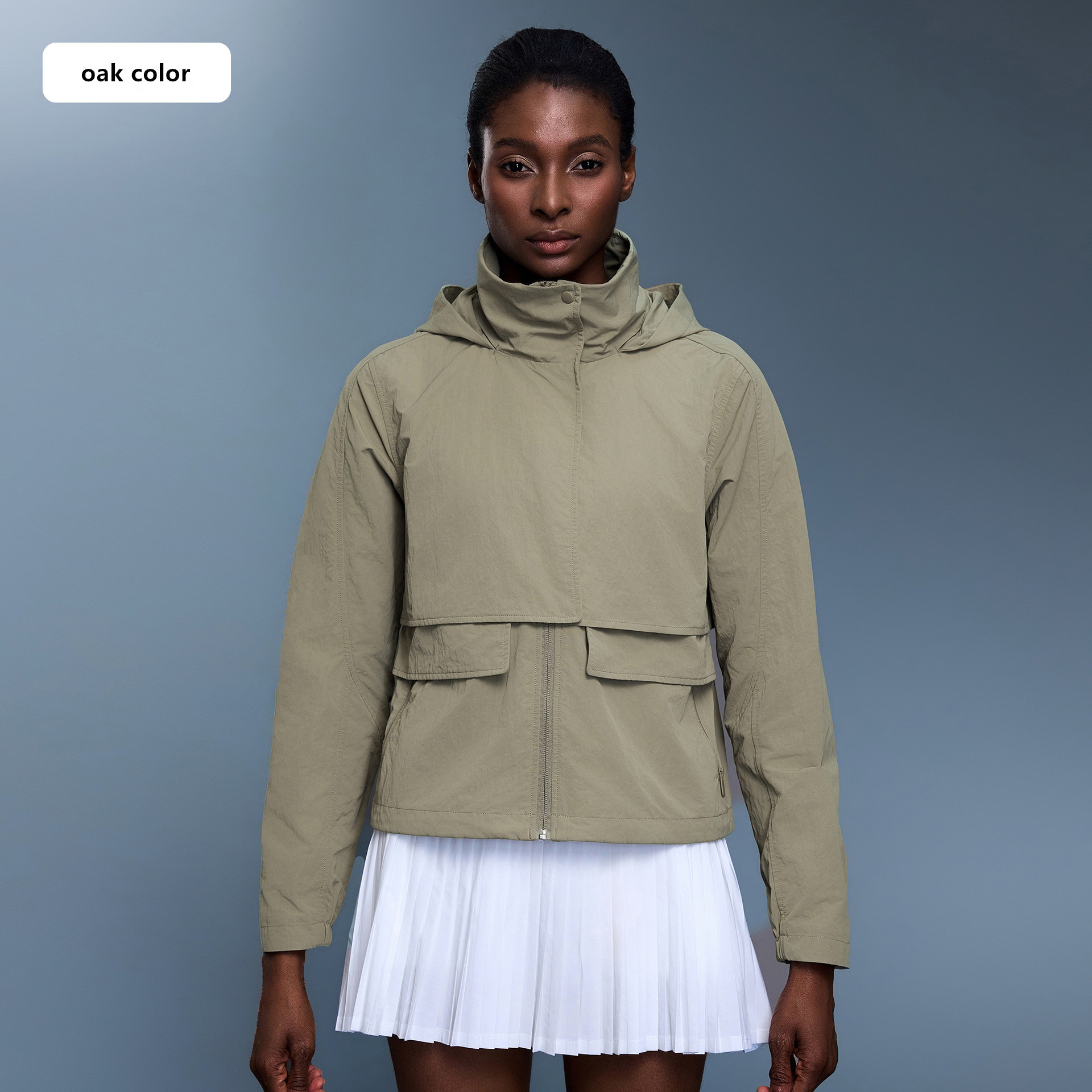 Women's Casual Coat Outdoor Waterproof Wear-resistant Sports Trench Coat Women Hooded Loose Casual Coat Jacket