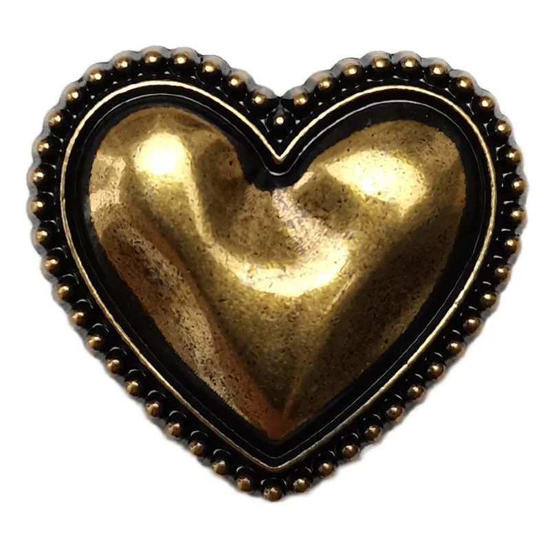Metal Coat Sweater Women's High End Exquisite Fashion Heart Shaped Clothing Decoration Button Sewing Accessories