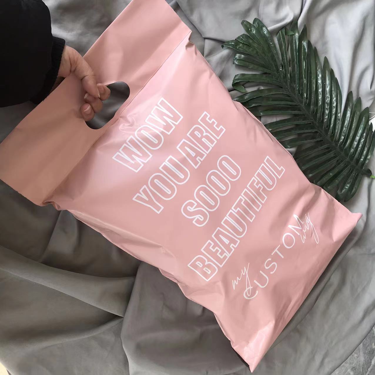 Pink Courier Bags Custom logo Printed Express Recycled Clothes Shipping Poly Mailer Mailing Polymailer Bag