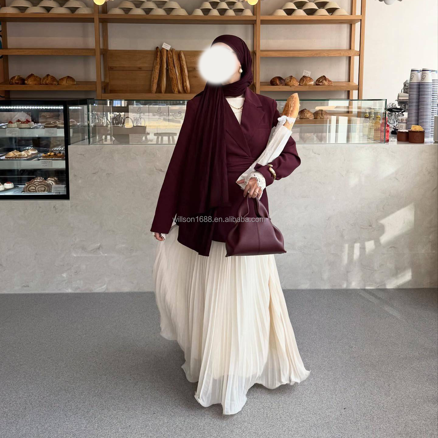 Modern Women's Islamic Clothing Modest Elegant blazer Muslim Women's Fashion for Daily Wear Breathable Jacket