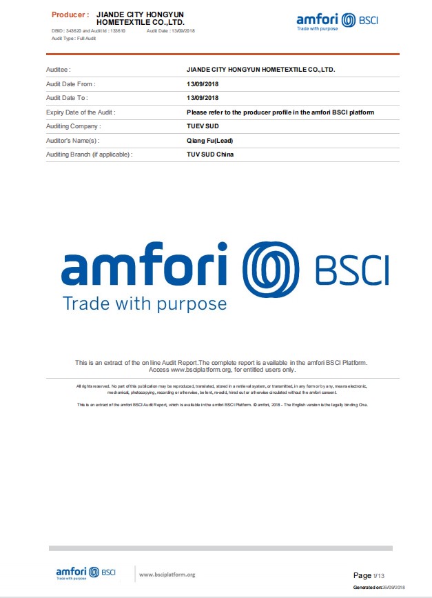 Quality and Factory Certifications