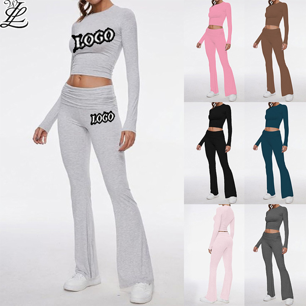 Wholesale 2025 Custom LOGO Design Jogger Sports Plus Size Tracksuits Fitness Sweat Absorbent Outfits 2 Piece Set Women's Set
