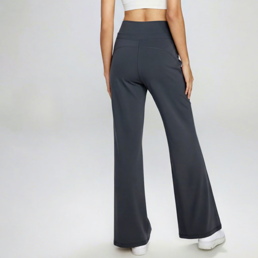 Women's Spring/Summer Four Seasons Edition Solid Color Drapey Wide-leg Casual High-waisted Sport Straight-leg Fitness Yoga