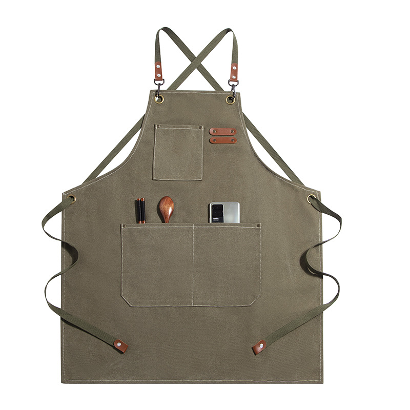 Thickened Canvas Sleeveless Workwear Apron Anti Fouling Waterproof Luxe Cross Tie Denim Style Gardening Nail Art Eyelash Salon