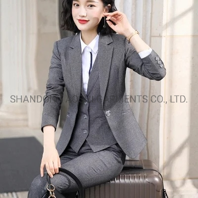 Aoshi Wholesale Lenshin 3 Pieces Suit Set Pant Suit Women Quality Office Ladies Work Wear Women Formal Suits Female Blazer Jacket Vest Trousers