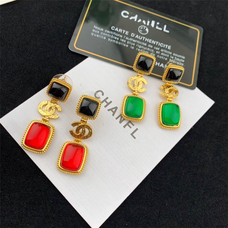 Personalized Famous Brand Luxury Designs Popular Cc Brands Bling Zircon Stainless Steel Designer Earrings for Lady
