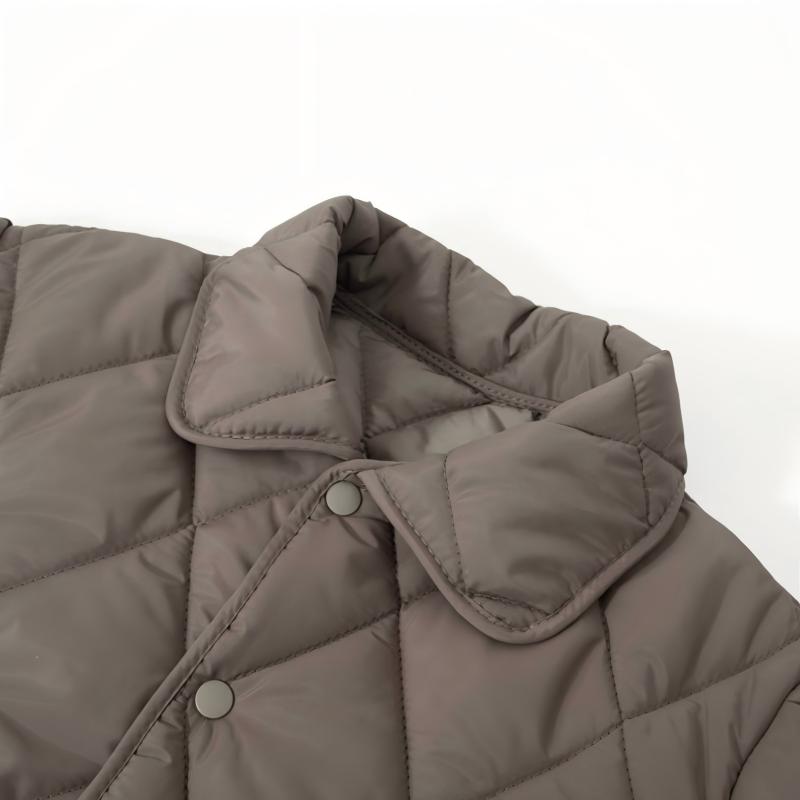Lightweight Vintage Woven Polyester Women's Down Coat Regular Length Casual Autumn Winter Outerwear