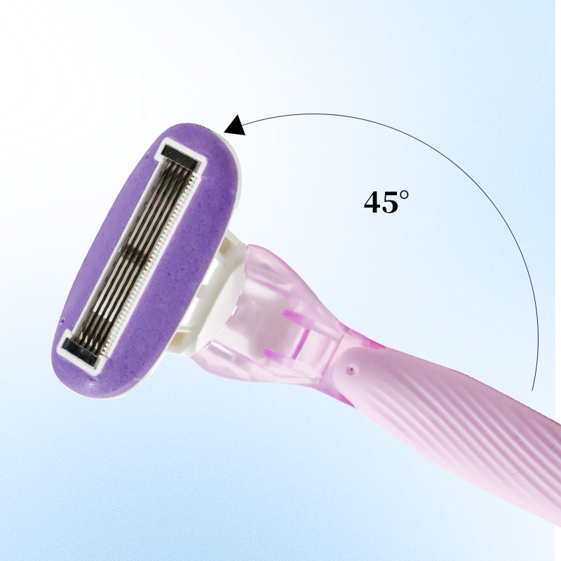 Super Quality Female Shaving Razor With Five Layers Aloe Stainless Steel Blades Plastic For Body Women's Razor