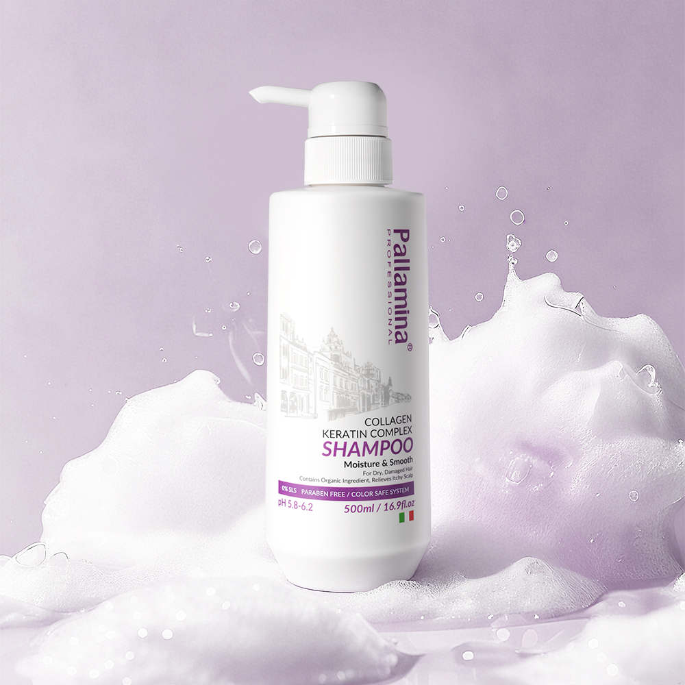 Pallamina Keratin Shampoo Hair Smoothing Strengthening Care Private Label OEM ODM Professional Salon Sulfate Free Shampoo