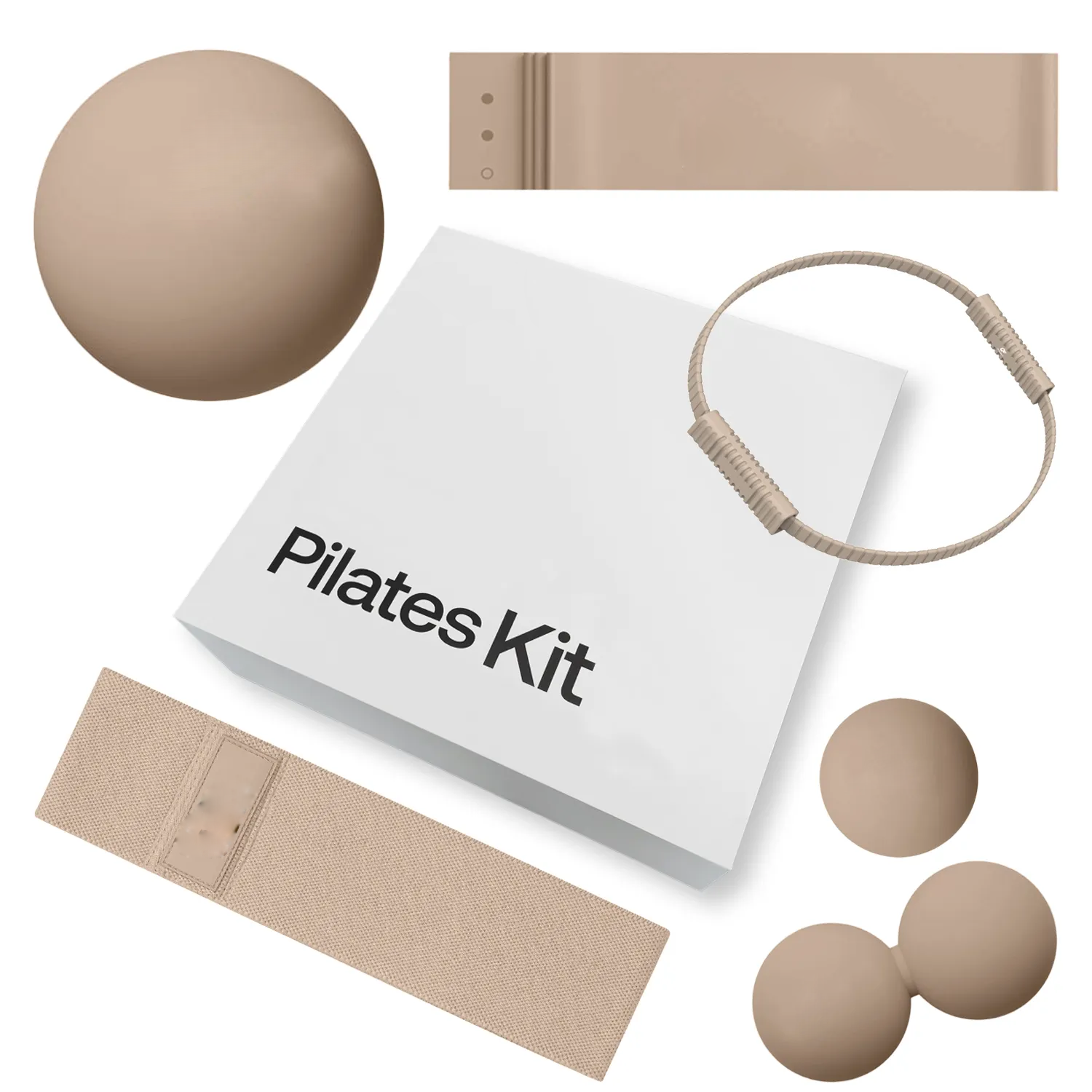 Custom Logo Wholesale Yoga For Women Pink Stretch Fabric Resistance Band Pilates Ring With Pilates Accessories Kit