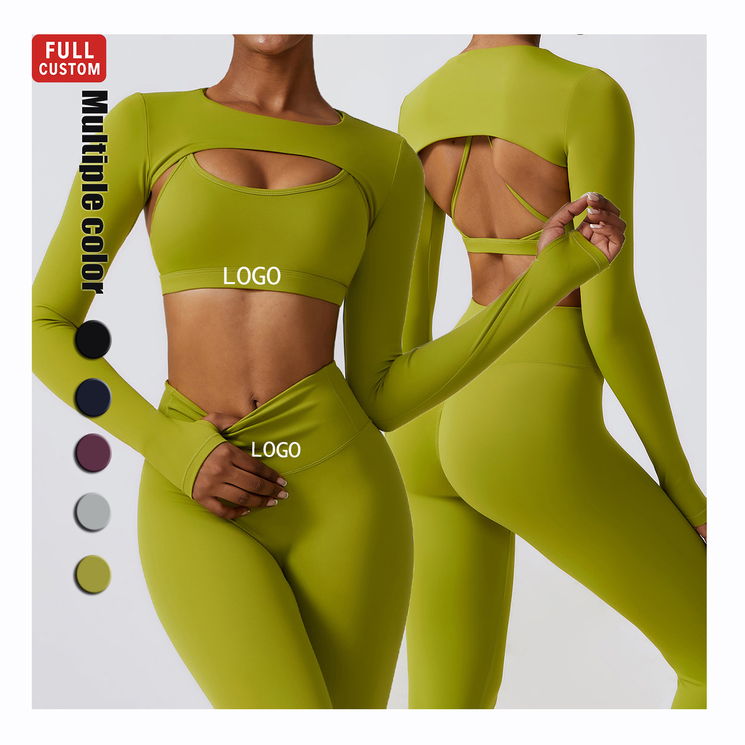 Custom logo Women Gym Workout Sport Wear Fitness Gym Yoga Scrunch Leggings and Bra Sets for Plus Size Women