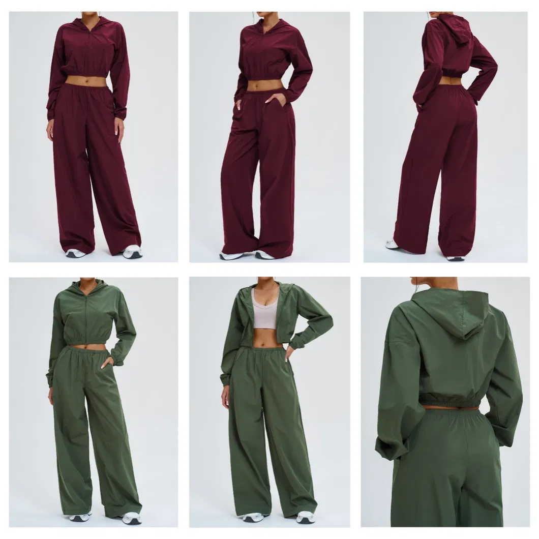 Streetwear/Activewear/Sports Wear Woman Clothing Coat and Pants Tracksuit