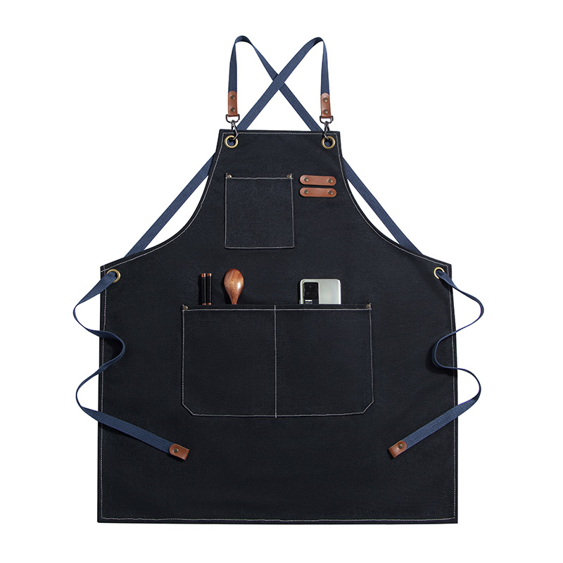 Thickened Canvas Sleeveless Workwear Apron Anti Fouling Waterproof Luxe Cross Tie Denim Style Gardening Nail Art Eyelash Salon