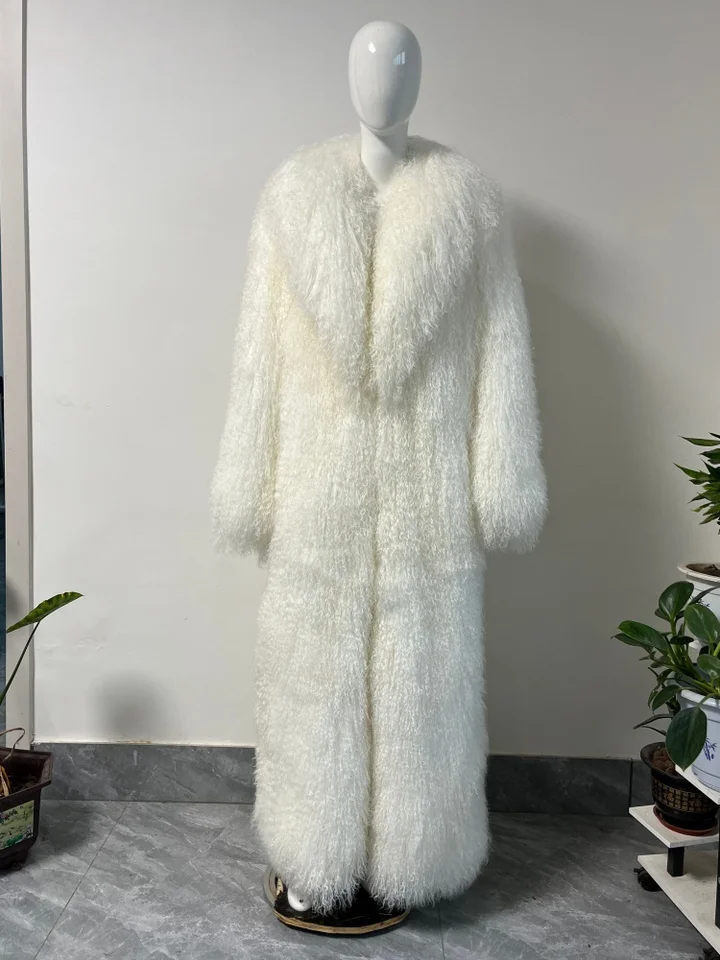 BEIZIRU Women's Slim Real Fur Office Lady Jacket Winter Autumn Fashion Mongolia Sheep Coat Warm Stylish Outerwear