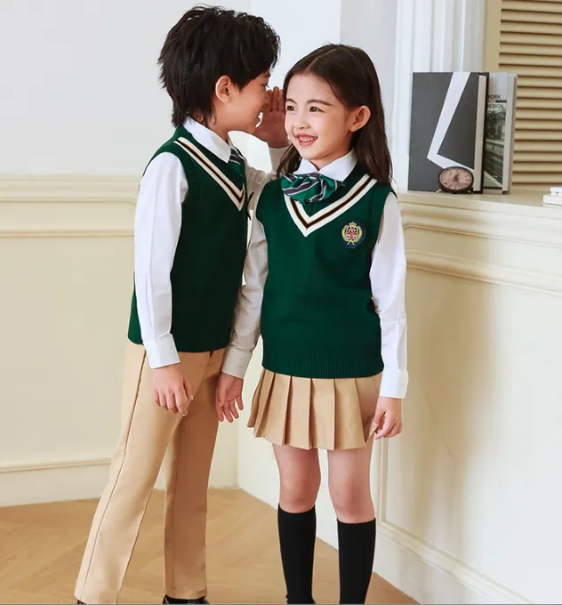 Custom Formal Dress for Autumn School Uniform Students Clothing Kids Clothes for Children Wear