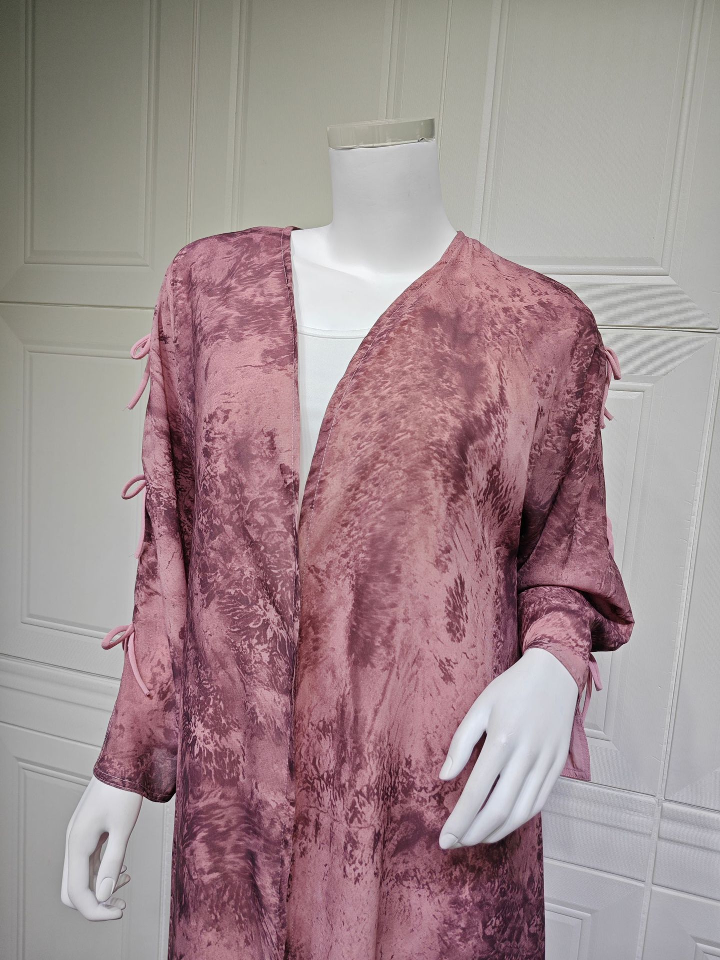 High Quality Elegant Modest Fashion Women's Muslim Polyester Chiffon Print Two-piece Summer Casual Set with Hood