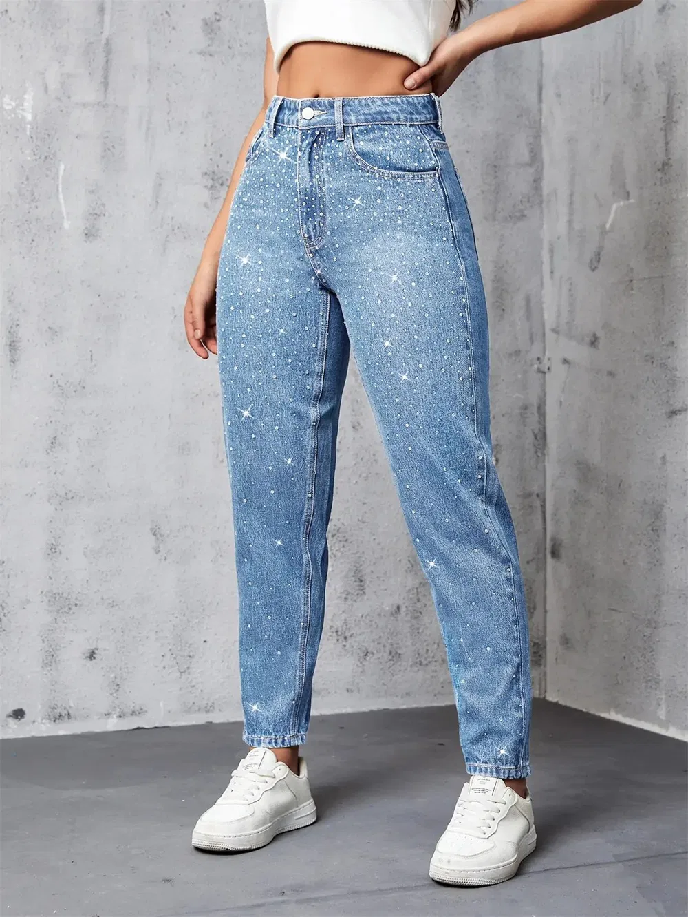 Plus Size Women's Jacquard Pattern Jeans
