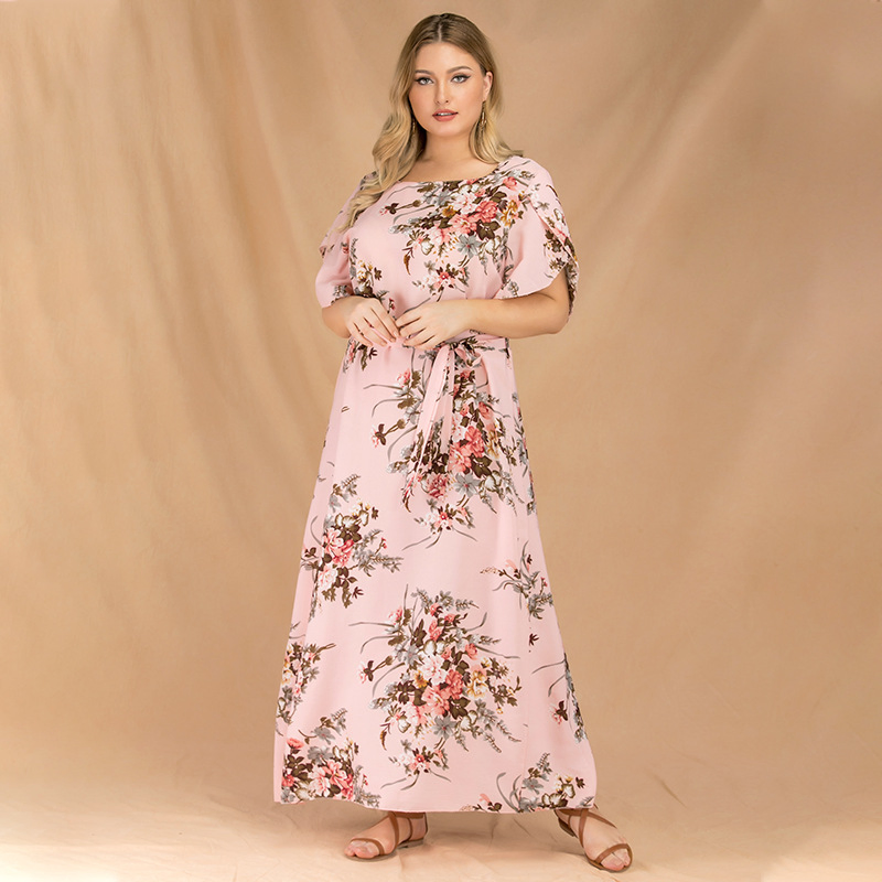 2022 Summer Women's Plus Size Printed Dress Fashion Dress