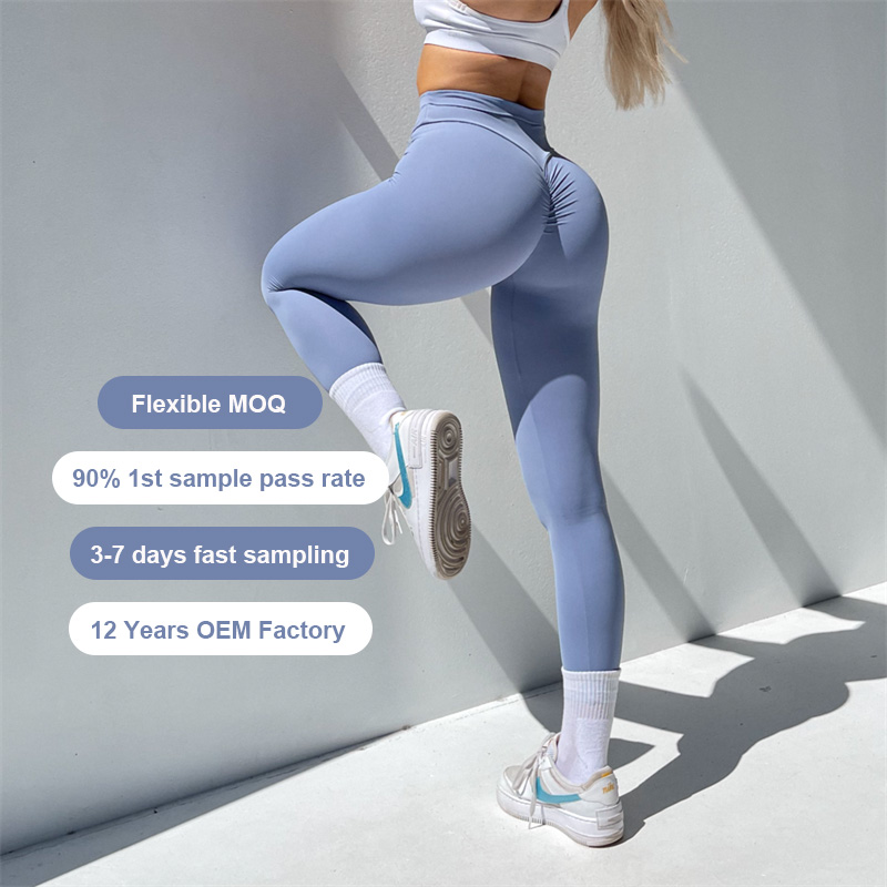 2026 New Custom Women's Scrunched Butt Fitness Leggings High Waist Push up Solid Tummy Control Buttery Soft Activewear