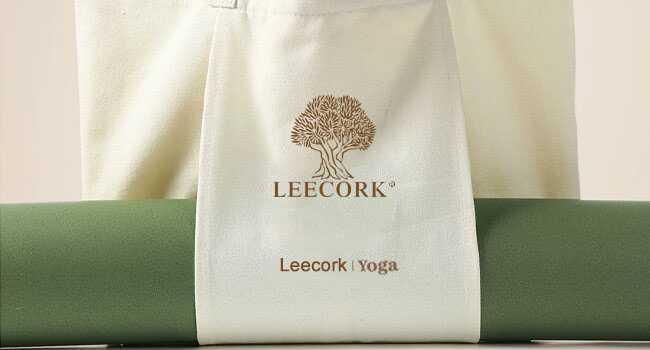 LEECORK Custom Logo Portable Canvas Yoga Tote Bag With Shoulder Strap Large Capacity Yoga Mat Carrier For Travel Gym Fitness