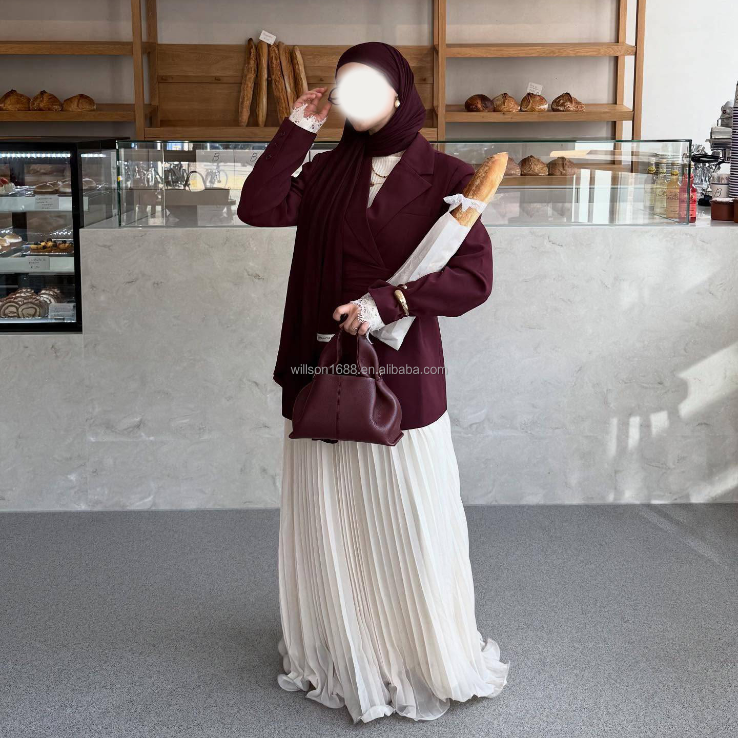 Modern Women's Islamic Clothing Modest Elegant blazer Muslim Women's Fashion for Daily Wear Breathable Jacket