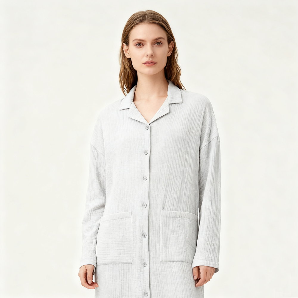 Wholesale Skin-Friendly 100% Cotton Women's Nightgown High Quality Loose-Fitting Soft Sleepwear